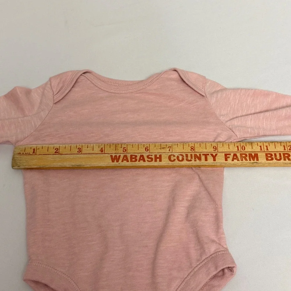 Old Navy Baby Girl‎ Long Sleeve Bodysuit Set 2PK Pink Geometric Solid 3-6M
